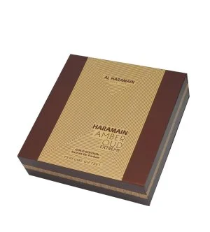 Al Haramain Amber Oud Extreme Gold Edition dárková sada unisex parfémový extrakt 75 ml + parfémový extrakt 30 ml + deosprej