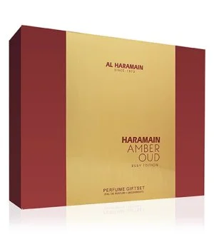Al Haramain Amber Oud Ruby Edition dárková sada unisex parfémovaná voda 75 ml + parfémovaná voda 30 ml + deosprej