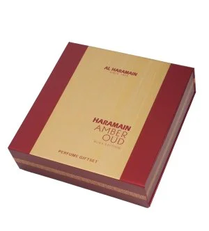 Al Haramain Amber Oud Ruby Edition dárková sada unisex parfémovaná voda 75 ml + parfémovaná voda 30 ml + tělová mlha