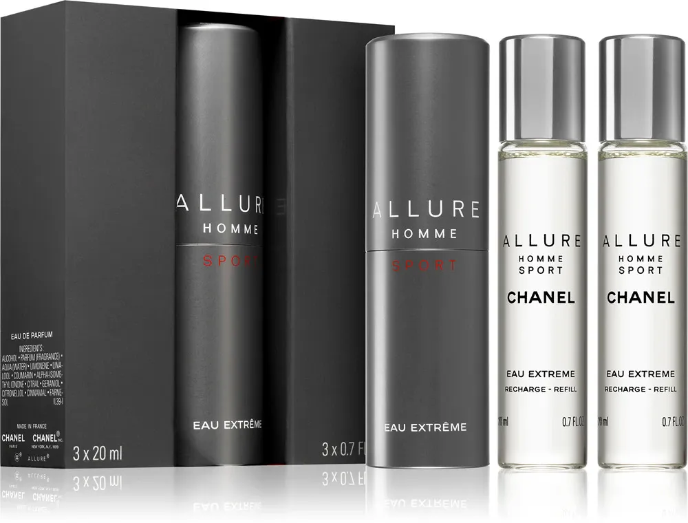 Allure Homme Sport Eau Extrême EDT plnitelný 20 ml + EDT náplň 2 x 20 ml M 60 ml