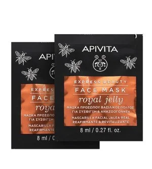 Apivita Express Beauty Face Mask Royal Jelly revitalizační pleťová maska se zpevňujícím účinkem 2x8 ml