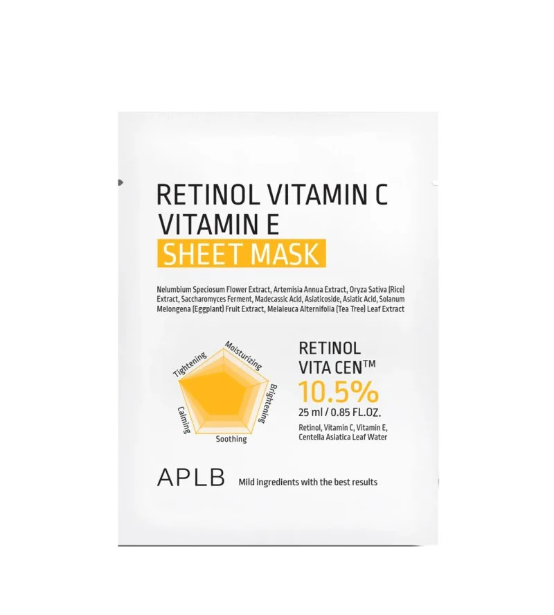 Retinol Vitamin C Vitamin E Sheet Mask anti-age hydratační maska 25 ml