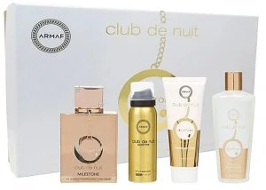 Armaf Club de Nuit Milestone dárková sada – parfémovaná voda 30 ml + parfém na vlasy 55 ml + mýdlo 130 g + tělový sprej