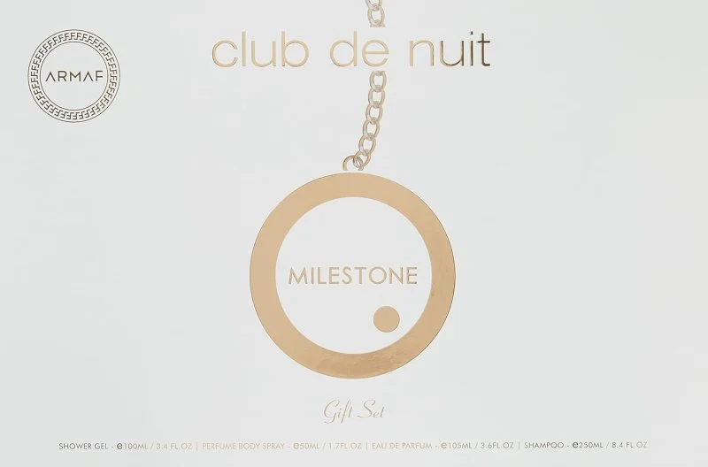 Club de Nuit Milestone dárková sada – parfémovaná voda 30 ml + parfém na vlasy 55 ml + mýdlo 130 g + tělový sprej 50 ml