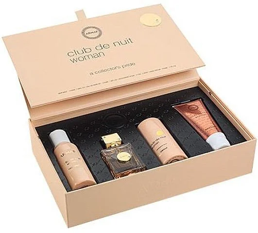 Club de Nuit Woman dárková sada – parfémovaná voda 30 ml + vlasová mlha 55 ml + tuhý deodorant 75 g + krém na ruce 50 ml