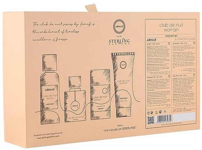 Club de Nuit Woman dárková sada – parfémovaná voda 30 ml + vlasová mlha 55 ml + tuhý deodorant 75 g + krém na ruce 50 ml