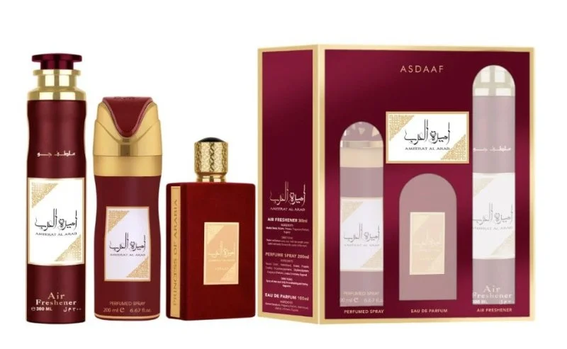 Ameerat Al Arab dárková sada - parfémovaná voda 100 ml + parfémovaný sprej 200 ml + osvěžovač vzduchu 300 ml