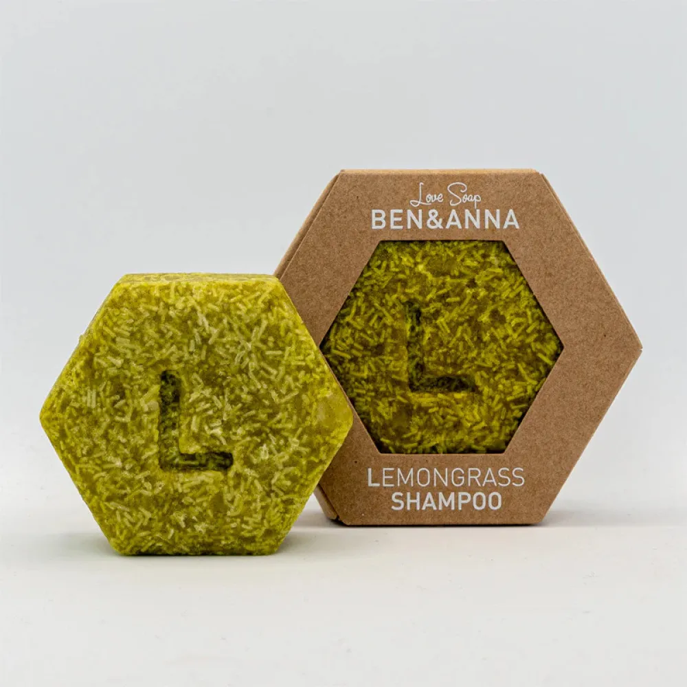 Ben & Anna Tuhý šampon pro suché a namáhané vlasy - Citronová tráva (60 g)