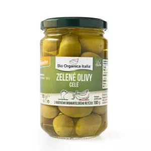 Bio organica Italia Olivy zelené celé ve slaném nálevu 280 g BIO   BIO ORGANICA ITALIA