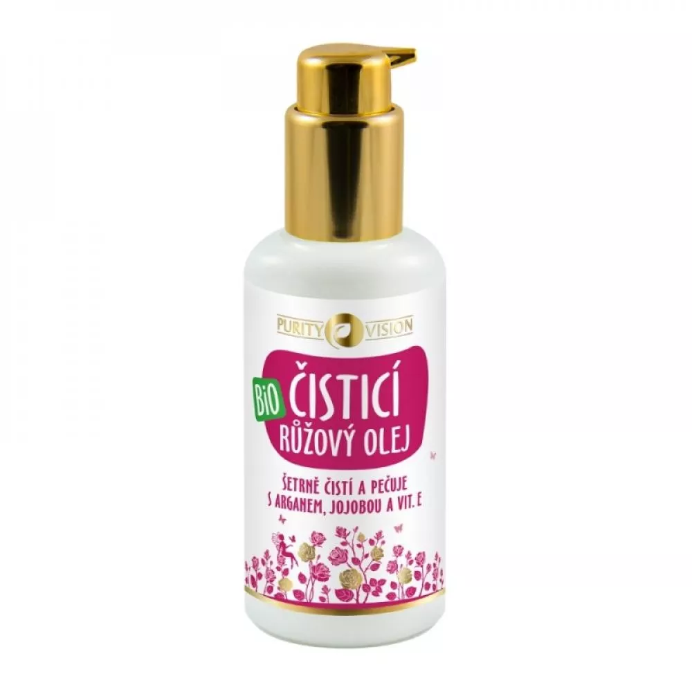Purity Vision Bio Růžový čisticí olej s arganem, jojobou a vit. E 100 ml