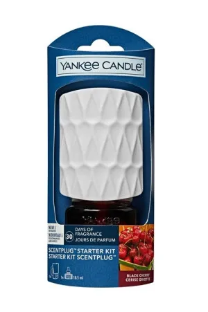 Yankee Candle ScentPlug Organic Pattern elektrický difuzér do zásuvky a náplň Black Cherry
