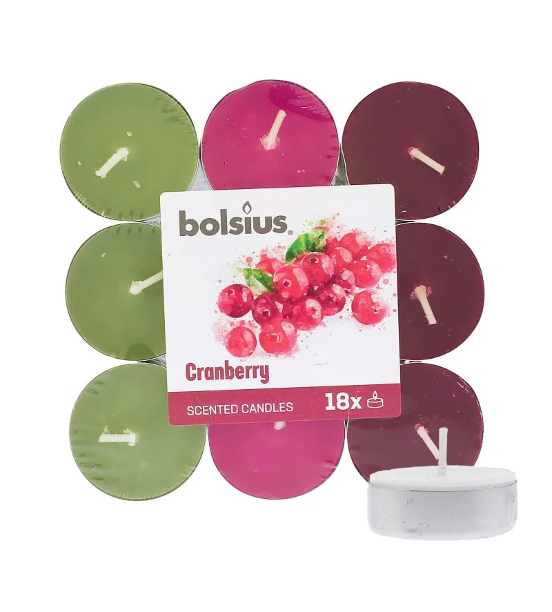 Scented Tealights Cranberry 4h čajová svíčka 18 ks