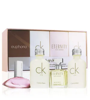 Calvin Klein Ladies sada miniatur pro ženy parfémovaná voda Eternity 5 ml + parfémovaná voda Euphoria 4 ml + 2x toaletní voda CK One 10 ml