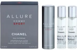 Chanel Allure Homme Sport Eau Extreme toaletní voda 3x20 ml pro muže plnitelný flakón