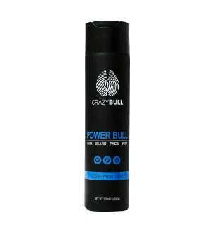 CrazyBull Power Bull Hair-Beard-Face-Body Shampoo multifunkční šampon 4 v 1 na vlasy, vousy, obličej a tělo