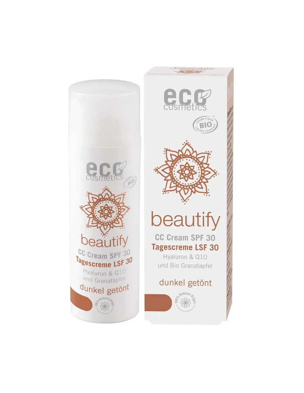 Eco Cosmetics CC krém SPF 30 BIO - dark (50 ml) - komplexní péče pro vaši pleť