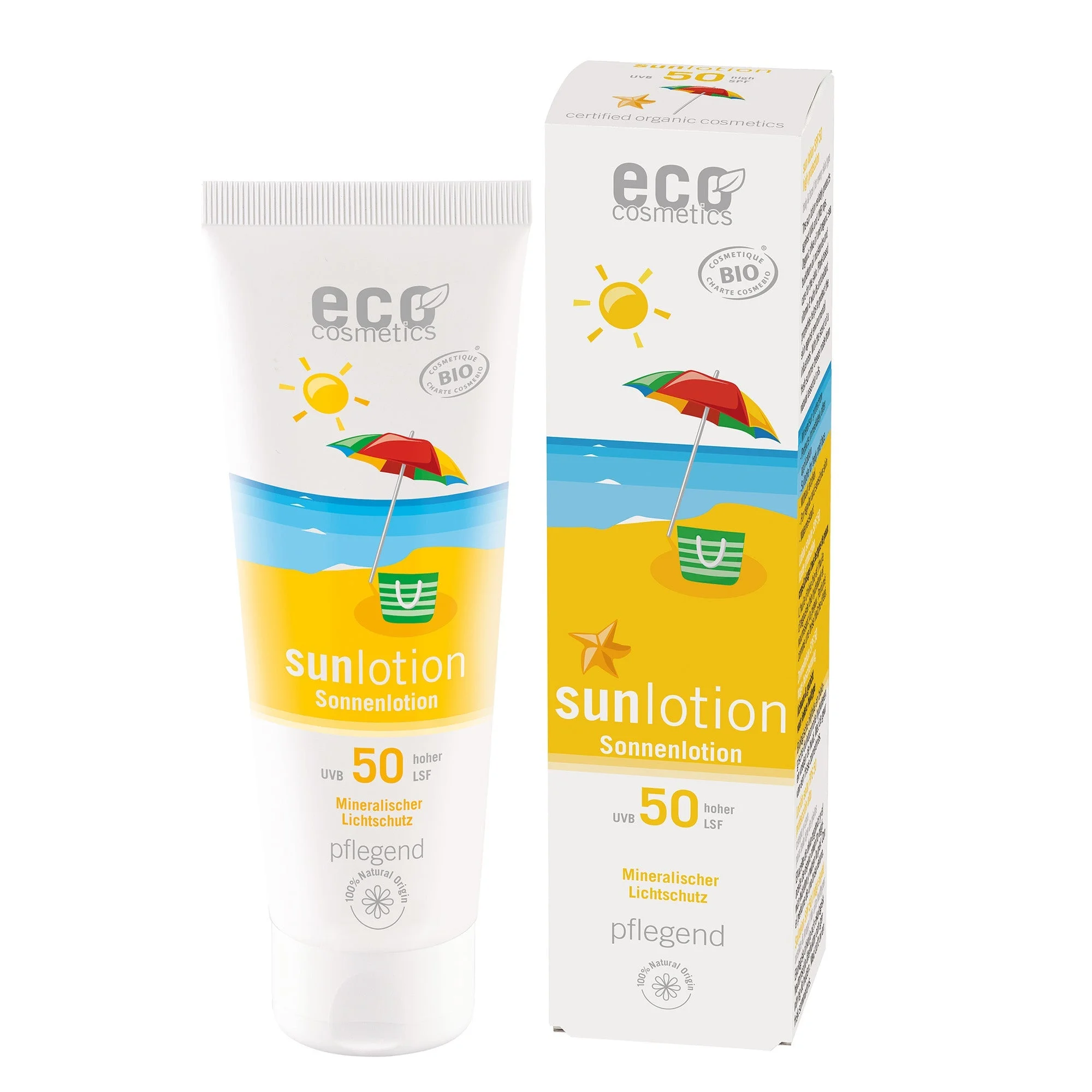 Eco Cosmetics Opalovací mléko SPF 50 BIO (125 ml) - s přírodními minerálními filtry
