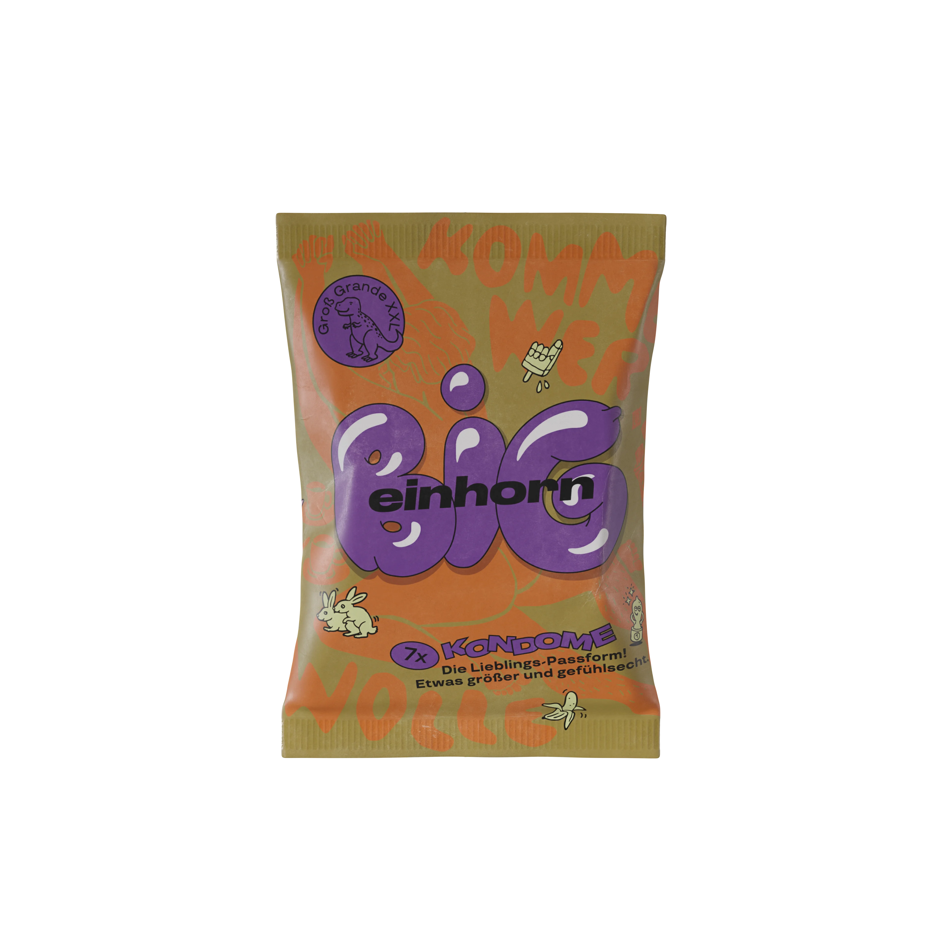 Einhorn Kondomy Big 3 ks - veganské, bez parfemace