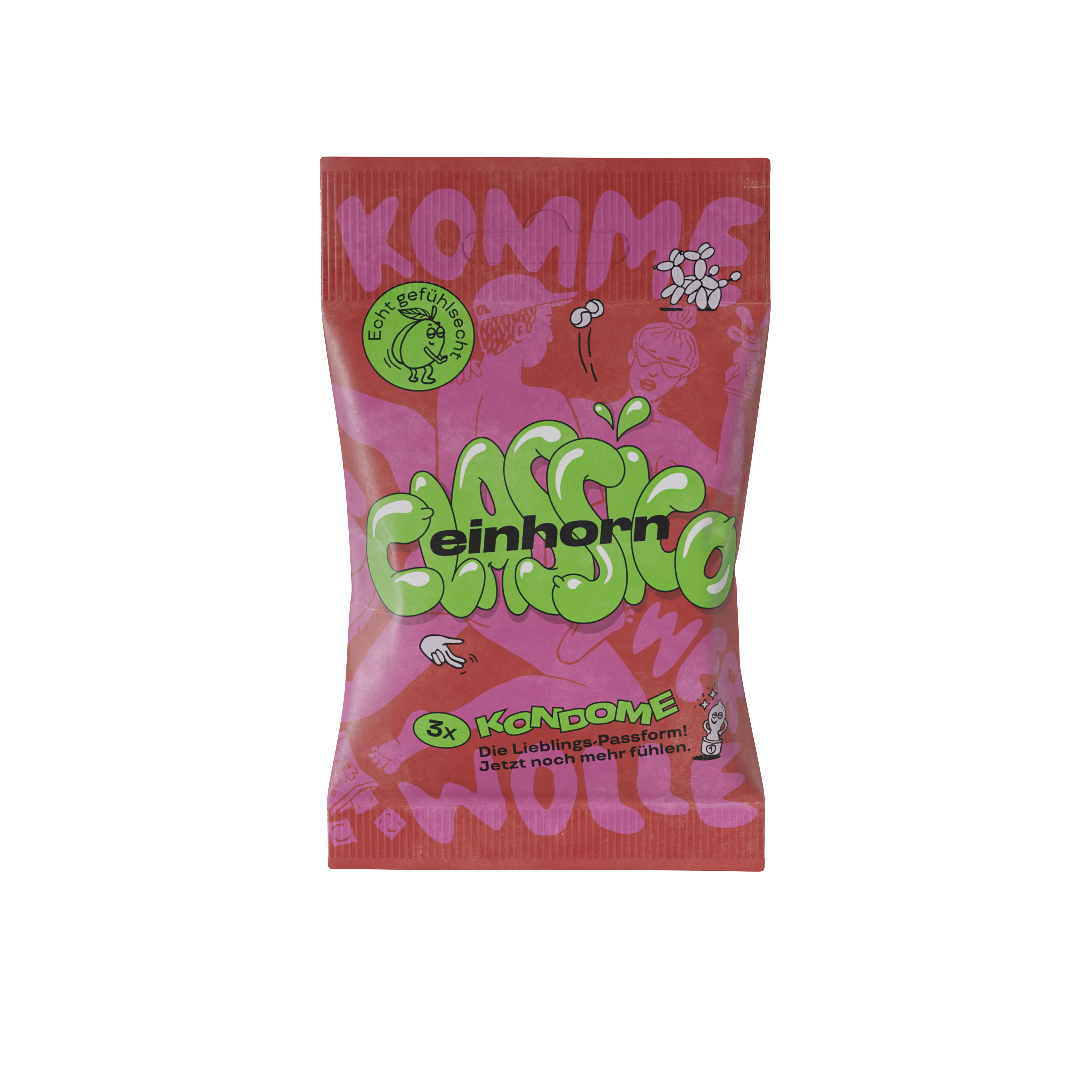 Einhorn Kondomy Classic 3 ks - veganské, bez parfemace