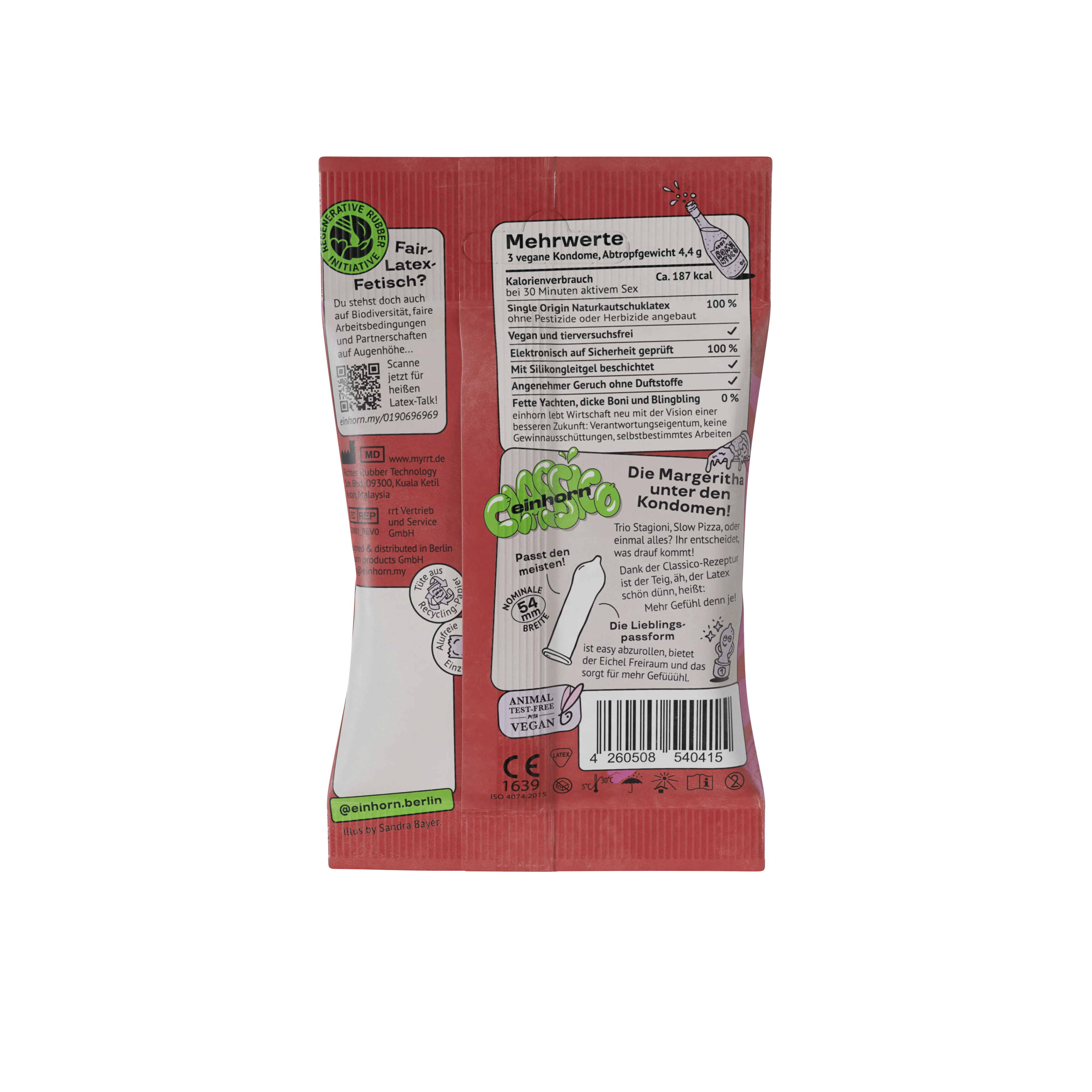 Einhorn Kondomy Classic 3 ks - veganské, bez parfemace