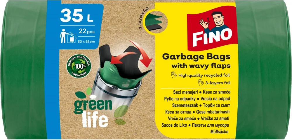 FINO Pytle na odpadky Green Life Easy pack 25 μm - 35 l (22 ks)