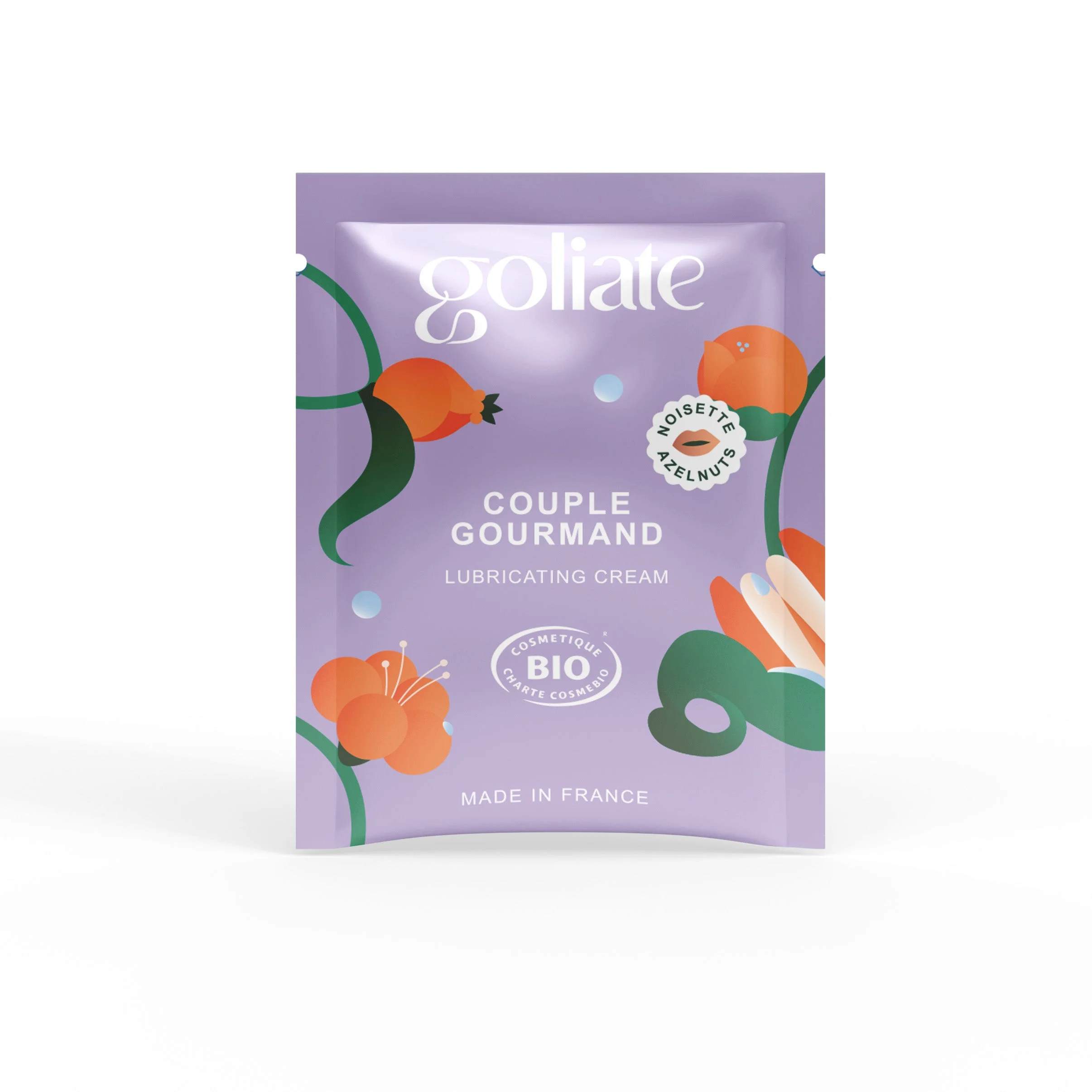 Goliate Jedlý masážní a lubrikační olej 2v1 BIO - oříšek 2 ml - vzorek - pro ni i pro něj