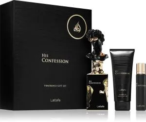 Lattafa His Confession 100 ml + EDP MINI 12 ml + SG parfémovaná voda pro muže
