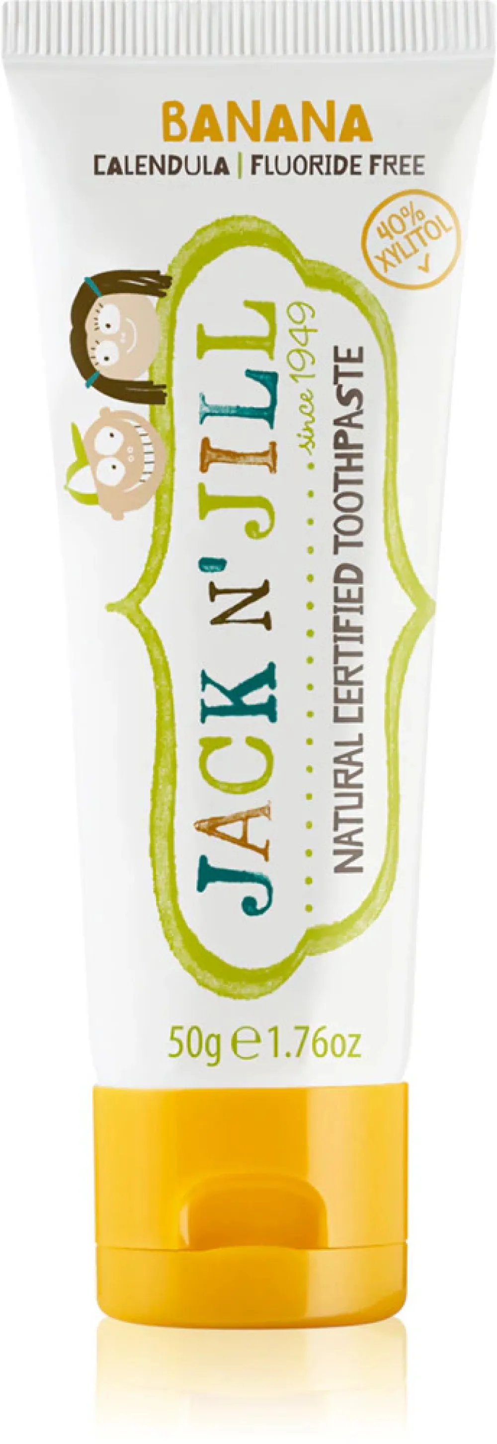 Jack n Jill Dětská zubní pasta - jahoda BIO (50 g) - bez fluoru, s bio extraktem z měsíčku