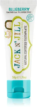 Jack n Jill Dětská zubní pasta - jahoda BIO (50 g) - bez fluoru, s bio extraktem z měsíčku