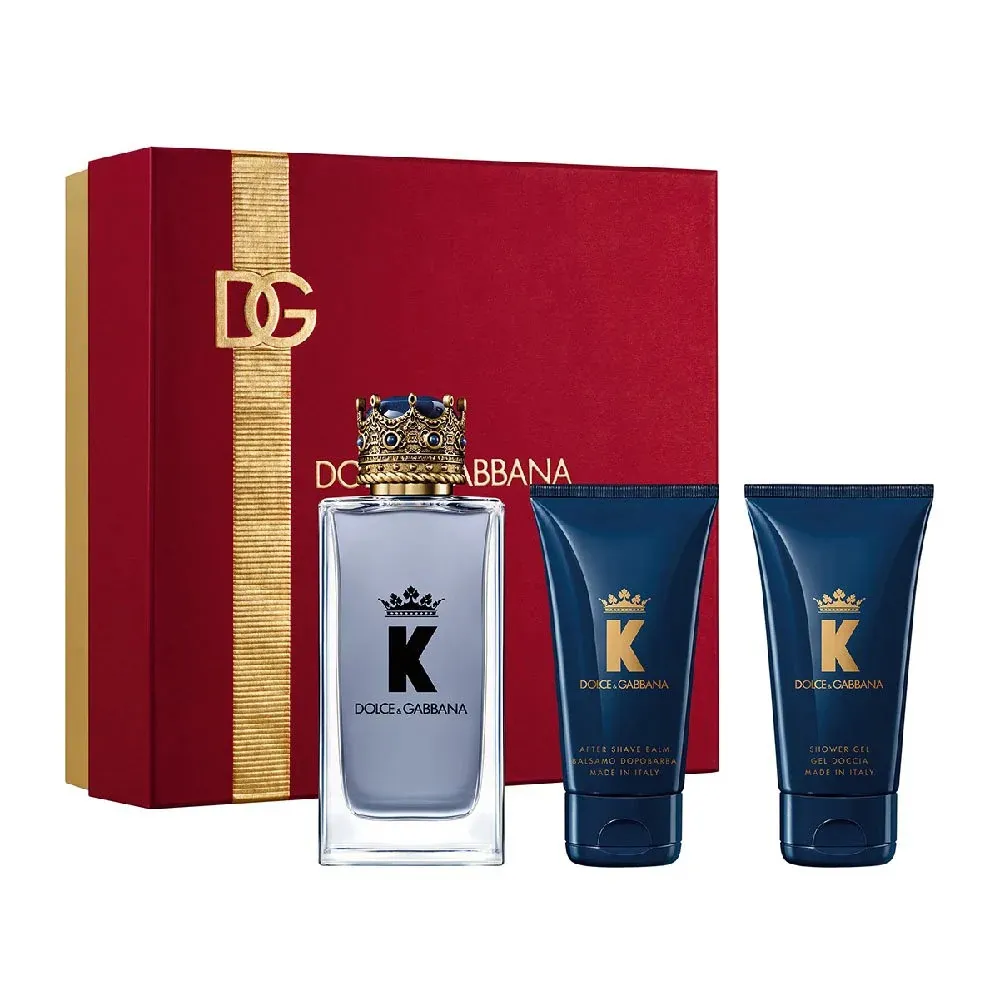 K by Dolce & Gabbana dárková sada 100 ml + balzám po holení 50 ml + sprchový gel toaletní voda pro muže