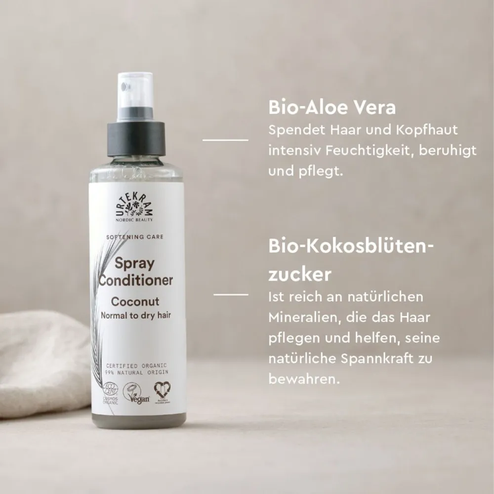 Urtekram Kondicionér spray kokosový 250ml BIO, VEG