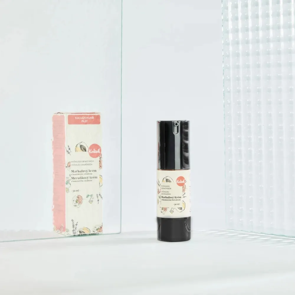 Kvitok Denní meruňkový krém pro citlivou pleť (30 ml) - zmírňuje podráždění a zčervenání pleti