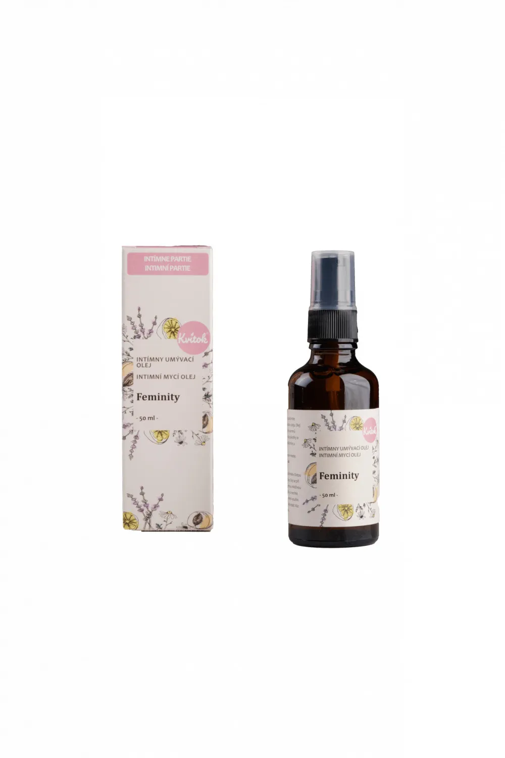 Kvitok Intimní mycí emulze Feminity (50 ml) - respektuje ph intimních partií