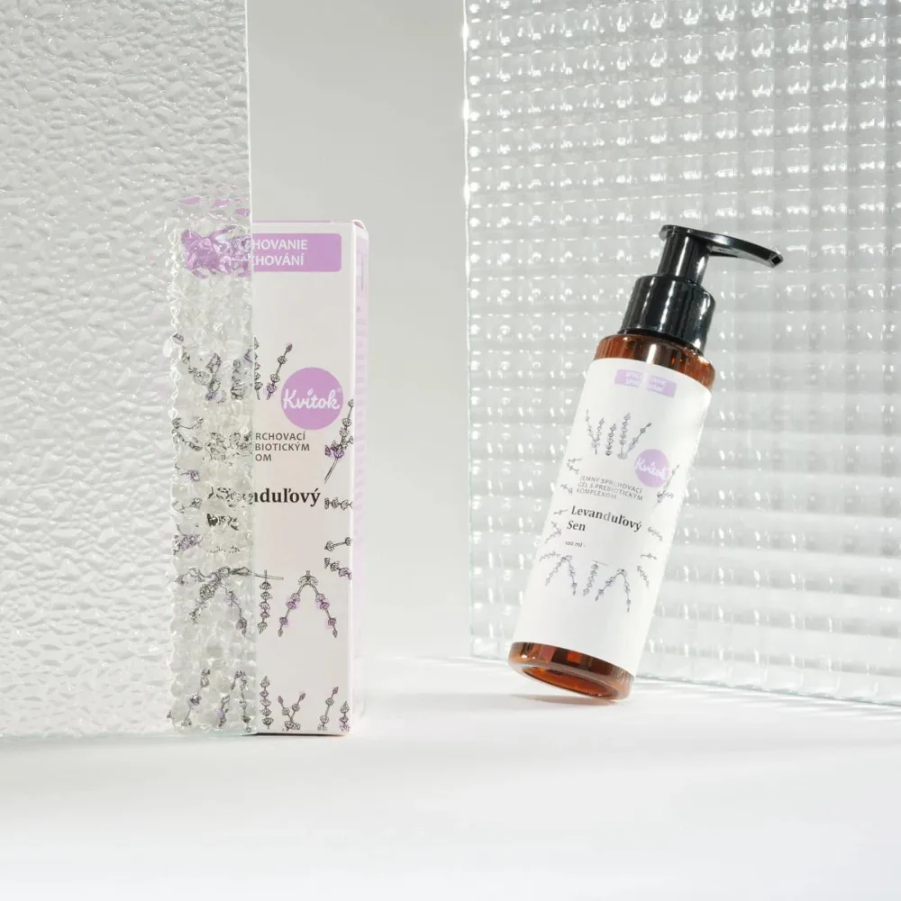 Kvitok Jemný sprchový gel s prebiotickým komplexem Levandulový sen (100 ml) - s jemnou bylinnou vůní
