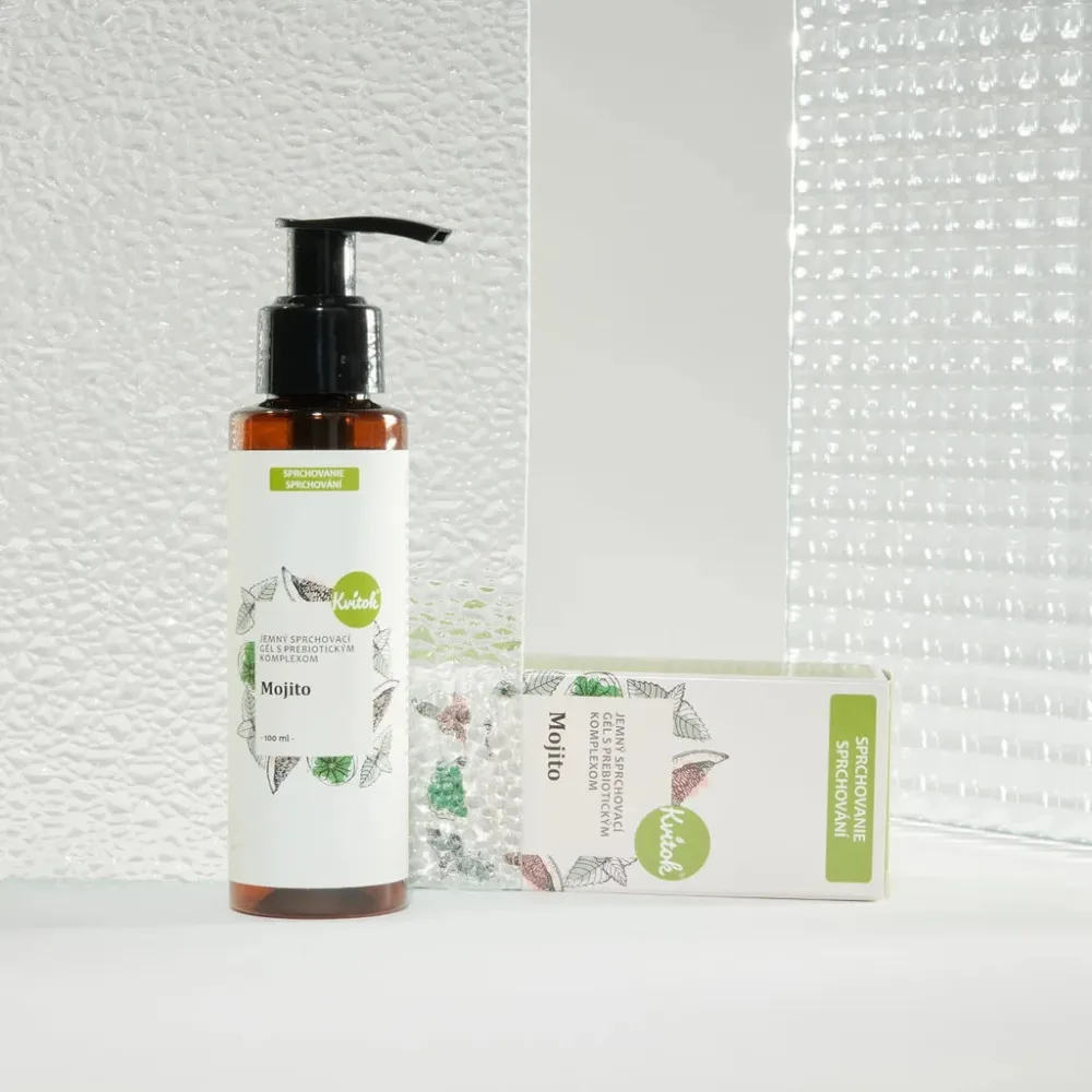 Kvitok Jemný sprchový gel s prebiotickým komplexem Mojito (100 ml) - se svěží vůní máty a limetky