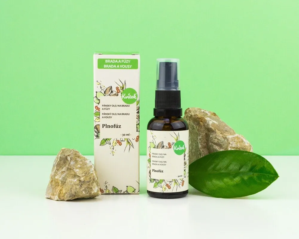 Kvitok Ošetřující olej na bradu a vousy Plnovous (30 ml) - se svěží vůní