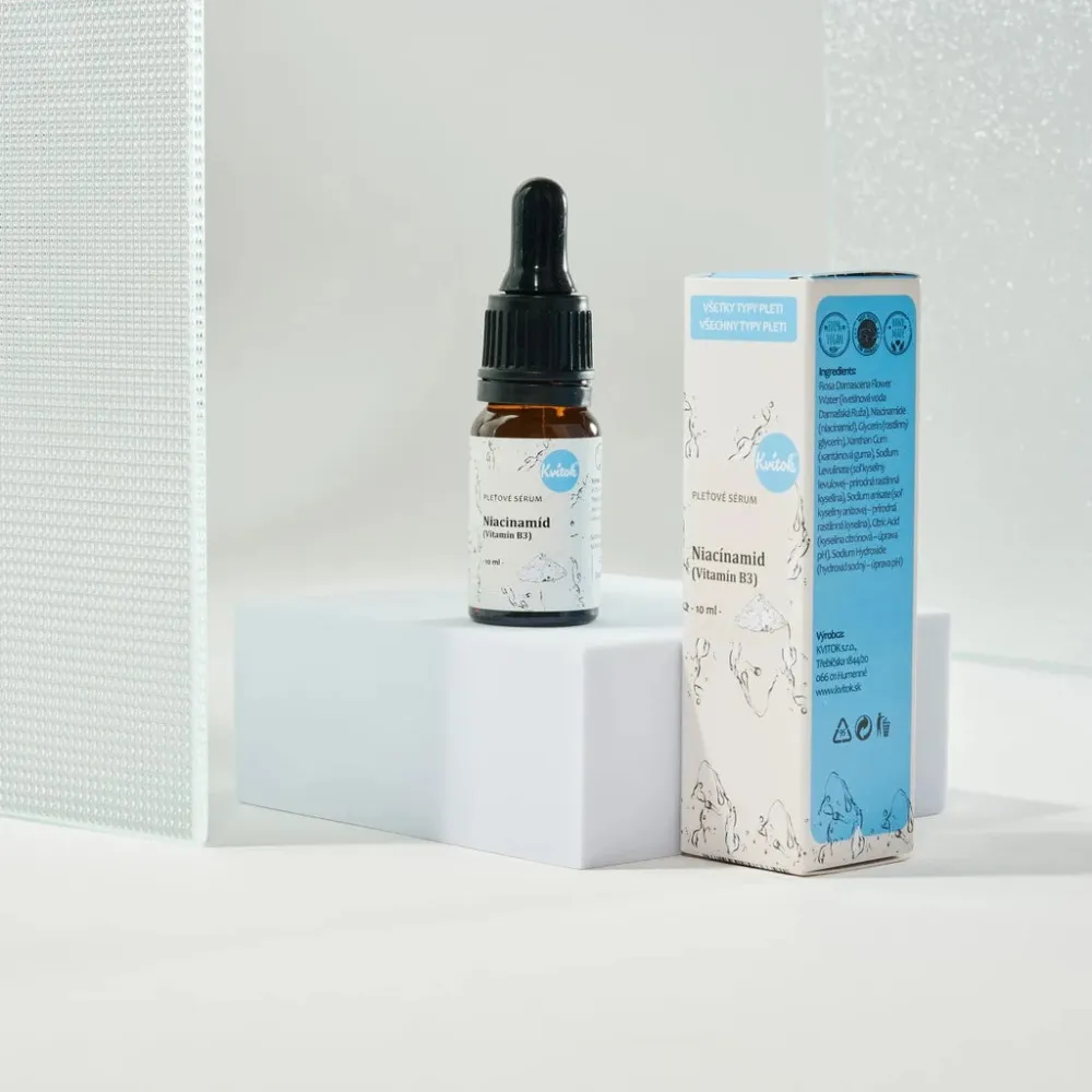 Kvitok Pleťové sérum - Niacinamid (vitamin B3) (10 ml) - pro aknózní, citlivou i zralou pleť