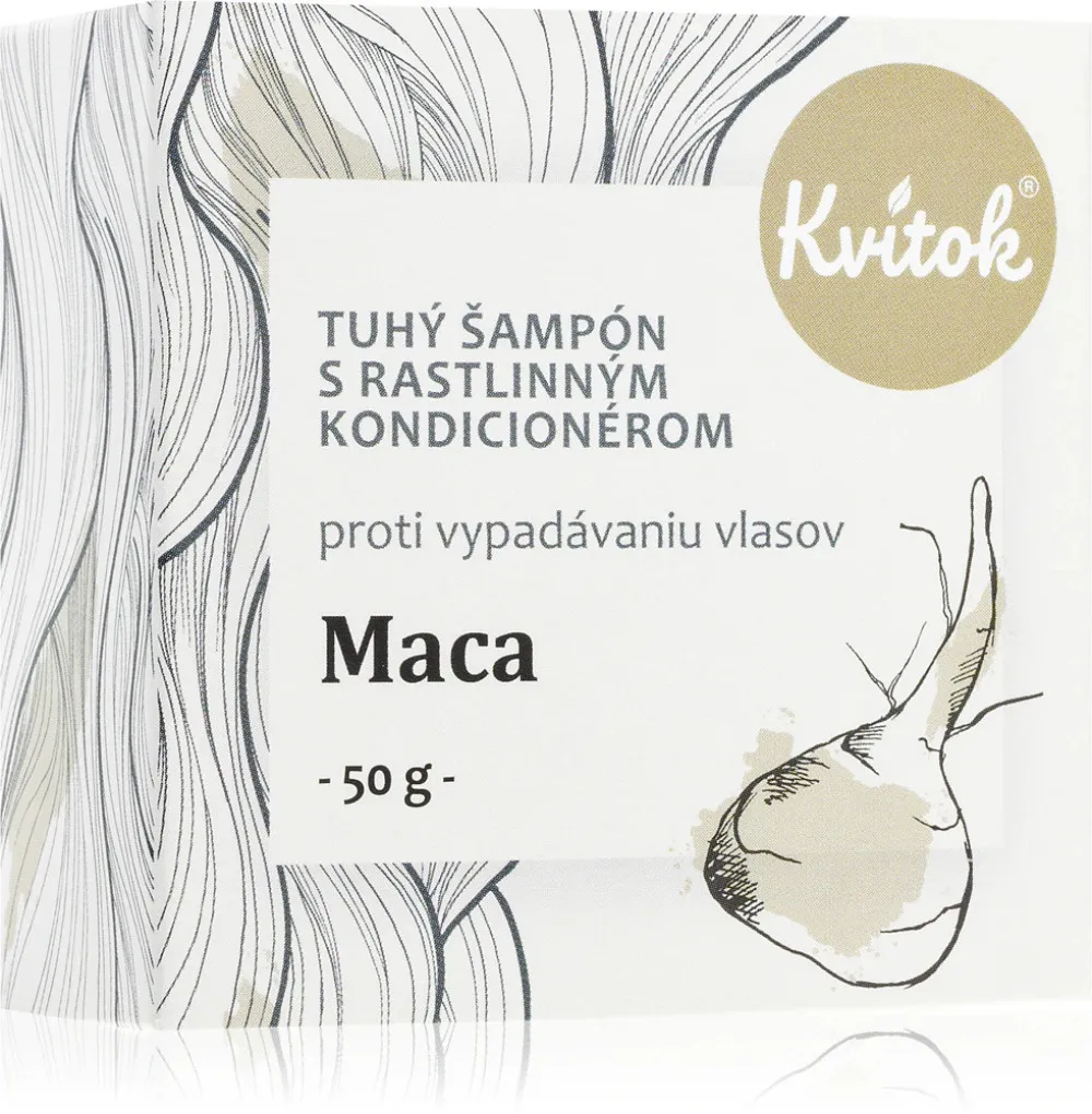 Kvitok Tuhý šampon s kondicionérem Maca XXL (50 g) - stimuluje růst vlasů