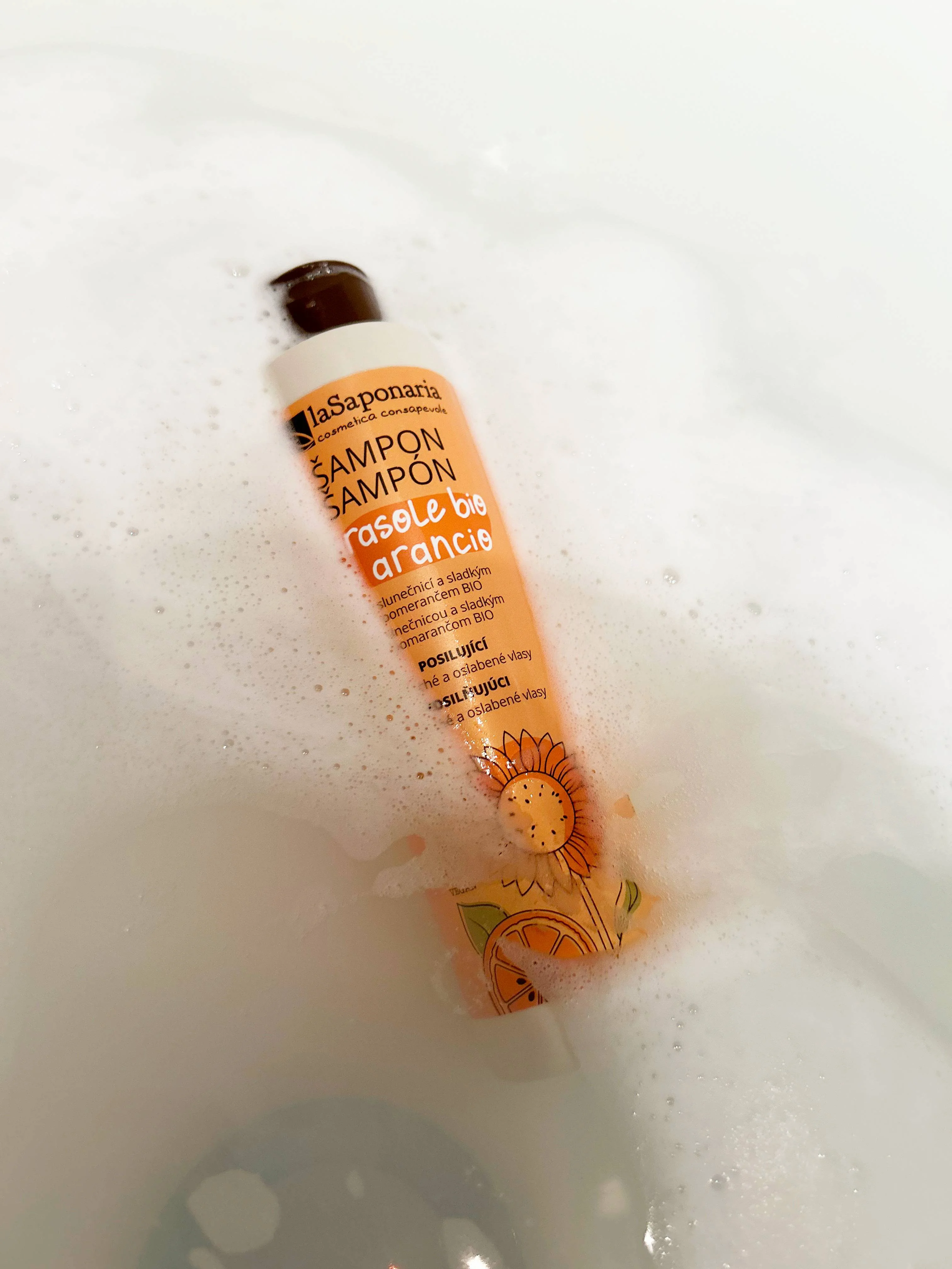 laSaponaria Šampon se slunečnicí a sladkým pomerančem BIO 30 ml
