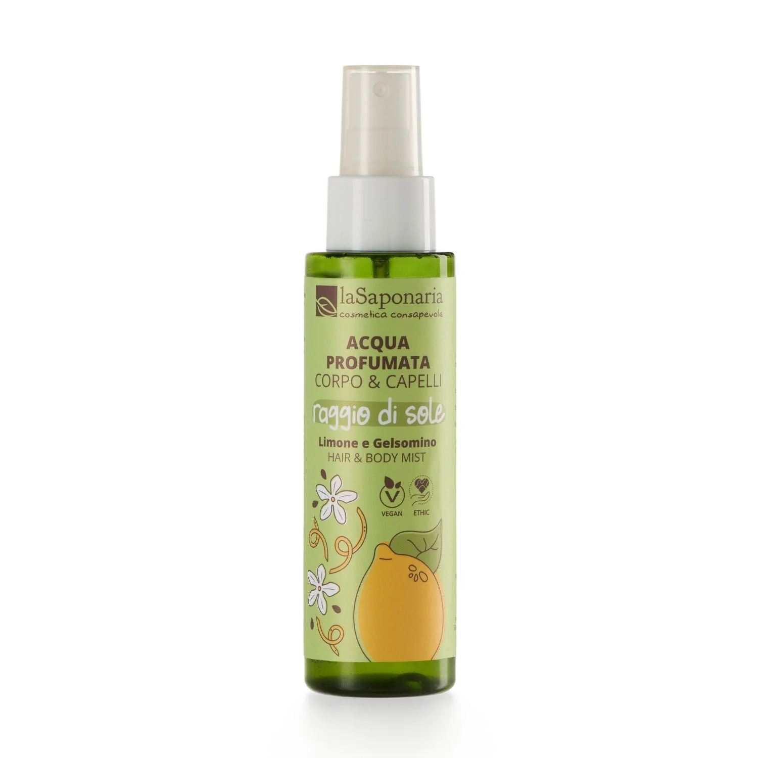 laSaponaria Body & Hair Mist Tělová mlha SunBeam - citron & jasmín (100 ml) - na tělo i vlasy