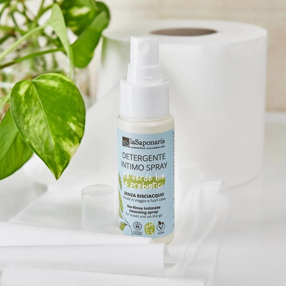 laSaponaria Intimní sprej bezoplachový se zeleným čajem BIO (50 ml) - rychlá intimní čistota kdykoli a kdekoli