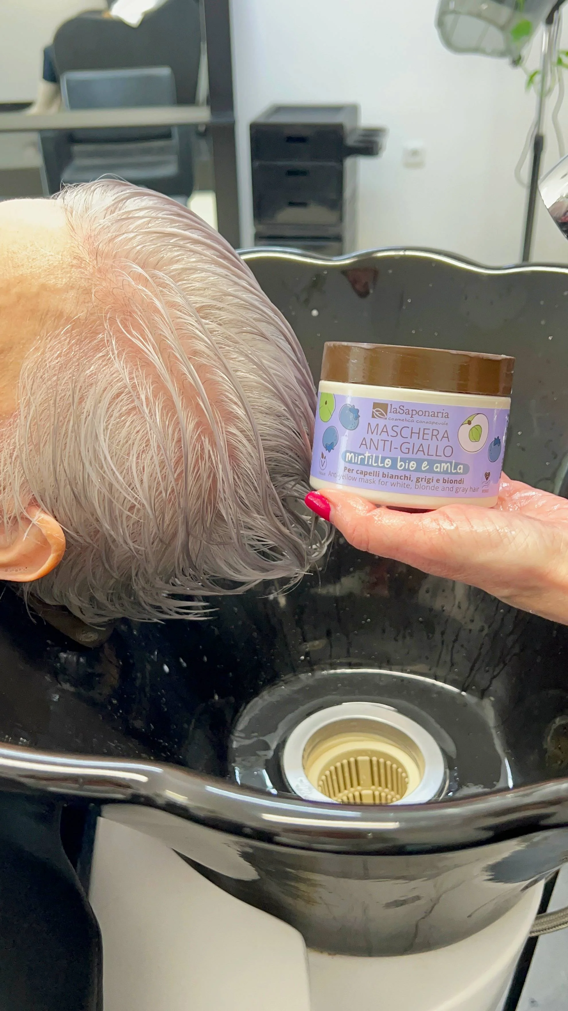 laSaponaria Maska No yellow na šedivé vlasy s Amlou a borůvkou (200 ml) - neutralizuje žluté podtóny