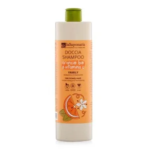laSaponaria Sprchový gel a šampon 2v1 s BIO pomerančem a vit. C pro celou rodinu 500 ml - se sladkou a povzbuzující vůní