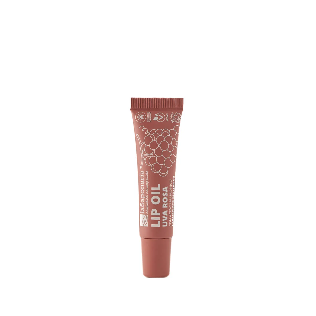 laSaponaria Vyživující olej na rty s růžovými hrozny BIO - Rosy Nude (12 ml) - pro lesklé a hloubkově vyživené rty