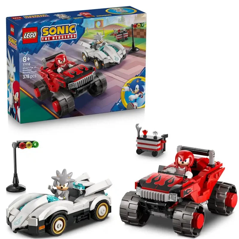 Sonic the Hedgehog™ 77118 Silver a jeho auto vs. Knuckles a jeho monster truck