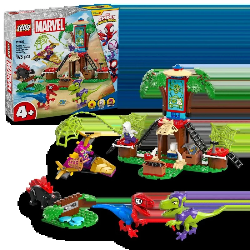 Marvel Spidey a jeho úžasní přátelé 11200 Spidey, Gobby a raptoří bitva na základně na stromě