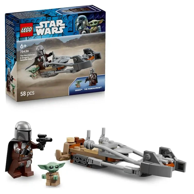Star Wars™ 75436 Mandalorian a Grogu a spídrová motorka