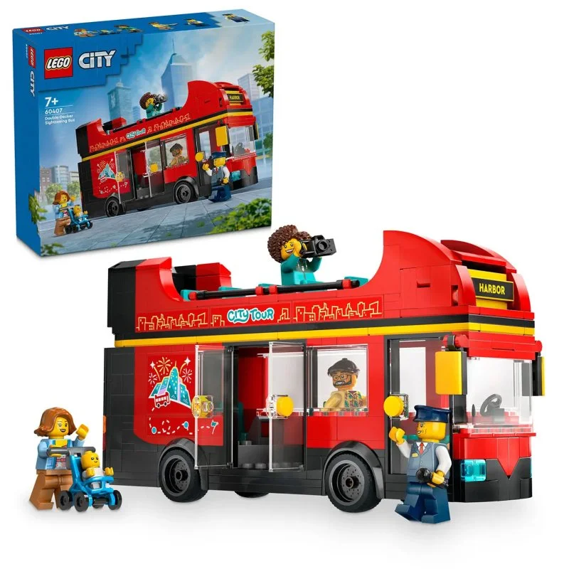 City 60407 Červený dvoupodlažní vyhlídkový autobus