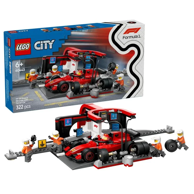 City 60443 Zastávka v boxech F1® a personál s vozem Ferrari