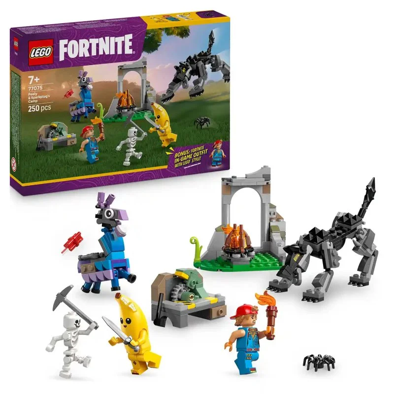Fortnite® 77075 Peely a Sparkplug a jejich tábořiště